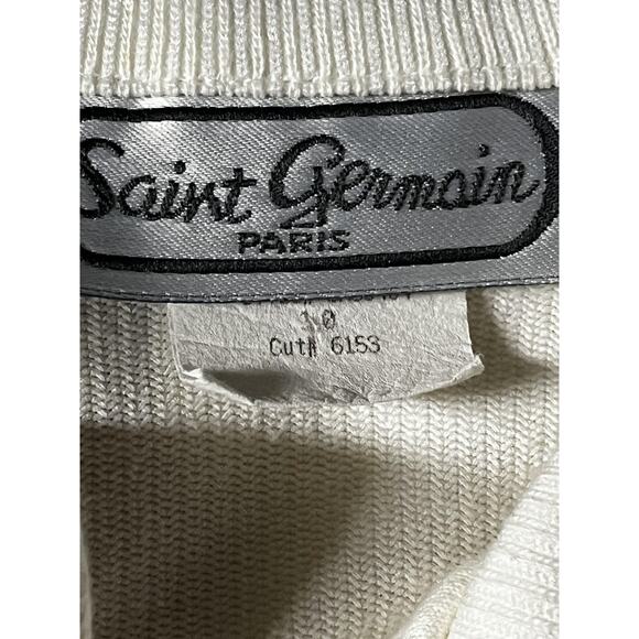 Vintage Saint Germain Paris Jumpsuit Womens 10 White Button Down Embellished 80s - Picture 8 of 16